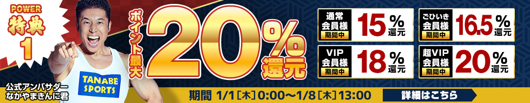 今だけ限定ポイント最大20%還元！
