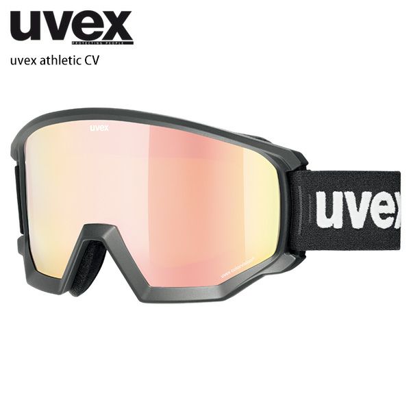 ウベックス(Uvex) スキースノーボードゴーグル ユニセックス ミラーレンズ くもり止め メガネ使用可 athletic FM ブラックマ
