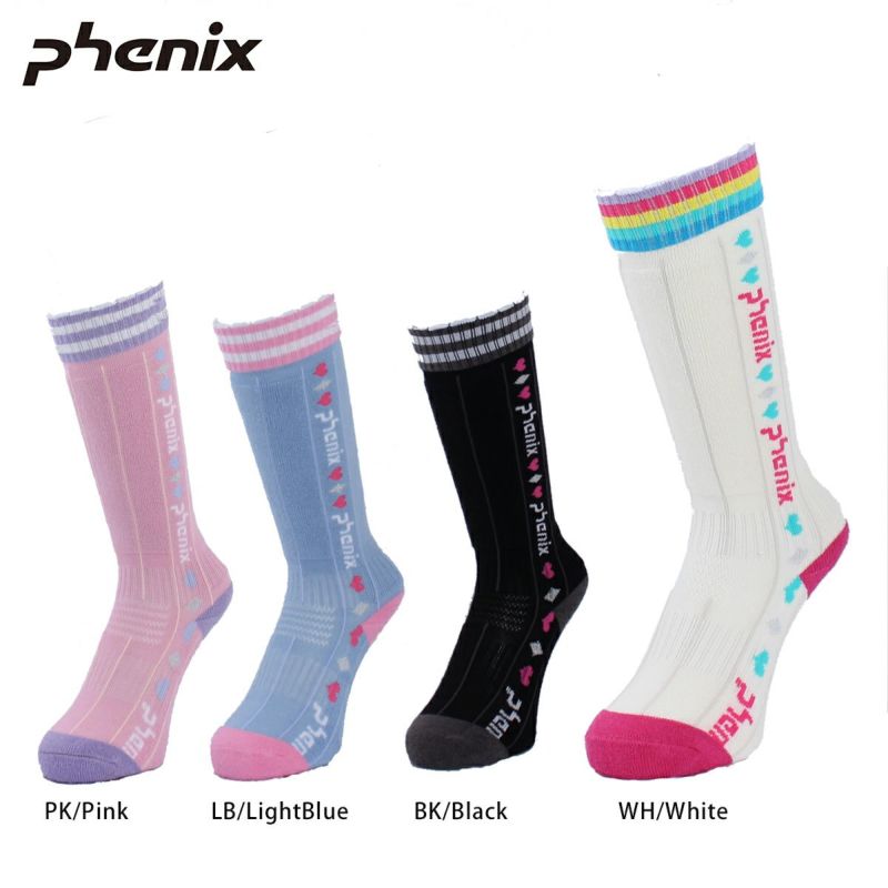PHENIX〔フェニックス スキー ソックス キッズ ジュニア〕<2022>PSBH8SO92 Pinstripe Girl’s Socks〔ピンストライプ ガールズ〕