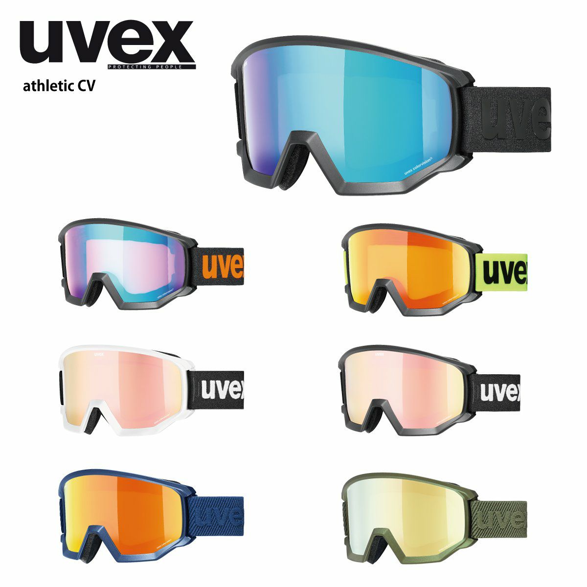 uvex スキースノーボードゴーグル ユニセックス ハイコントラストミラー シングルレンズ メガネ使用可 athletic CV Free