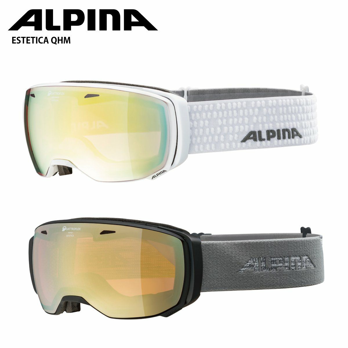 アルピナ スキースノーボードゴーグル ユニセックス ハイコンミラーレンズ くもり止め メガネ使用可 NAKISKA Q LITE ブラック 