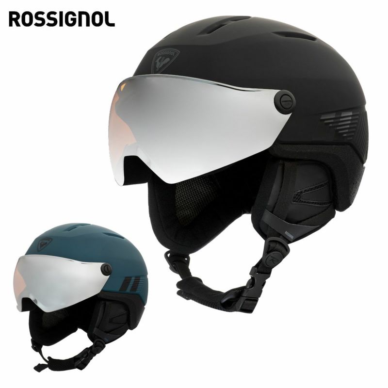 ロシニョール スキースノーボード バイザーヘルメット(ゴーグル付 