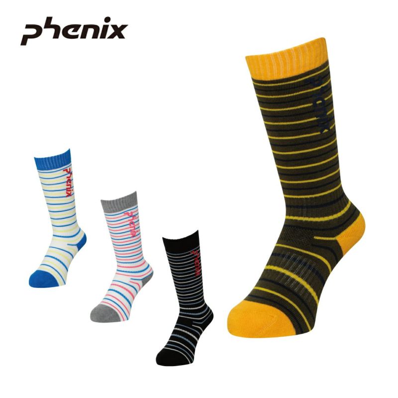 PHENIX �t�F�j�b�N�X �X�L�[ �\�b�N�X �C�� �L�b�Y �W���j�A��2024��ESB23SO82 / Multi Border Junior Socks 2023-2024