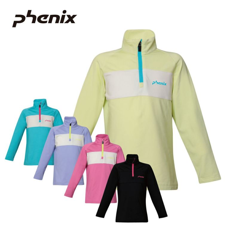 �t�F�j�b�N�X �X�L�[�E�F�A PHENIX �X�L�[ �A���_�[�E�F�A �V���c �L�b�Y �W���j�A��2024�� ESG23LS90 / Crystal Flower Junior 1/2 Zip Tee 2023-2024
