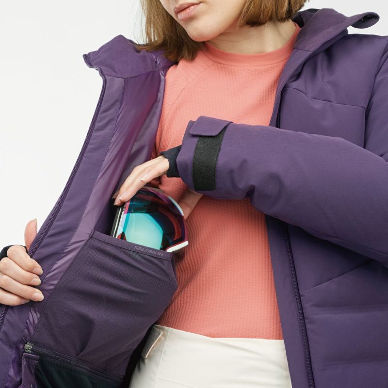 【美品】サロモン salomon スキーパンツ スキーウェア Mレディース紫 SALOMON（サロモン） 【エントリーでP最大17倍！21日23時59まで