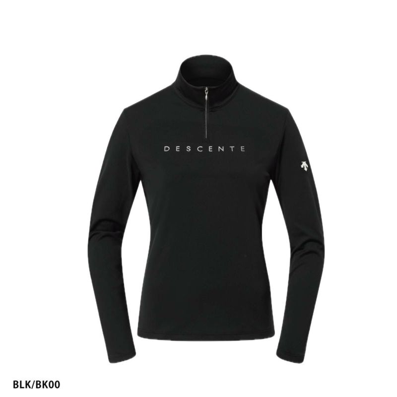 タグ付き新品デサントDescent 黒S襟付き暖かい長袖トップスストレッチ タグ付き新品デサントDescent 黒S襟付き暖かい長袖トップスストレッチ
