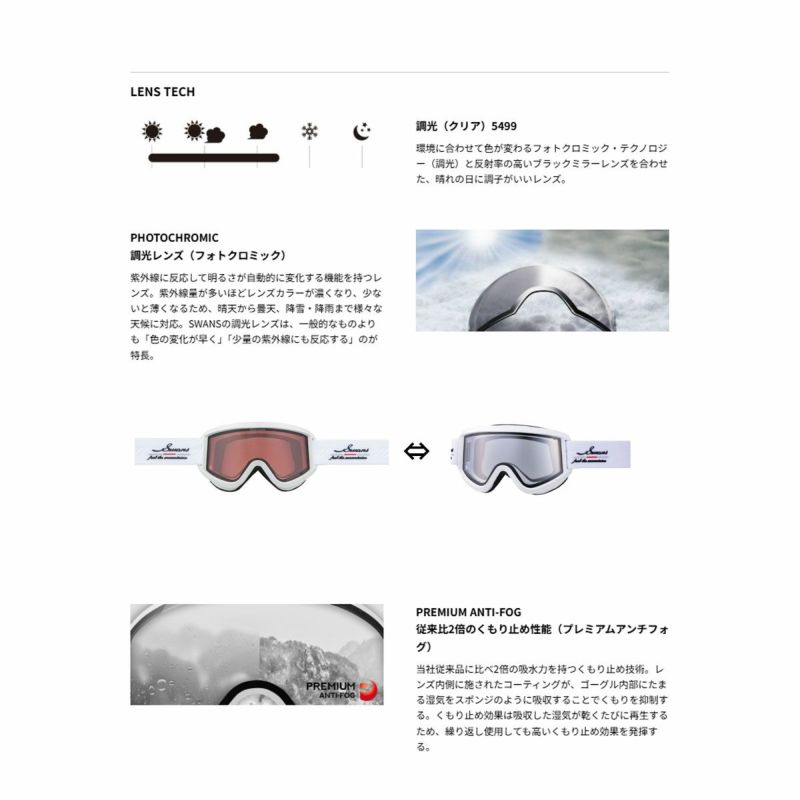 スワンズ SWANS スキーゴーグル メンズ レディース＜2026＞FZ-619-CDH